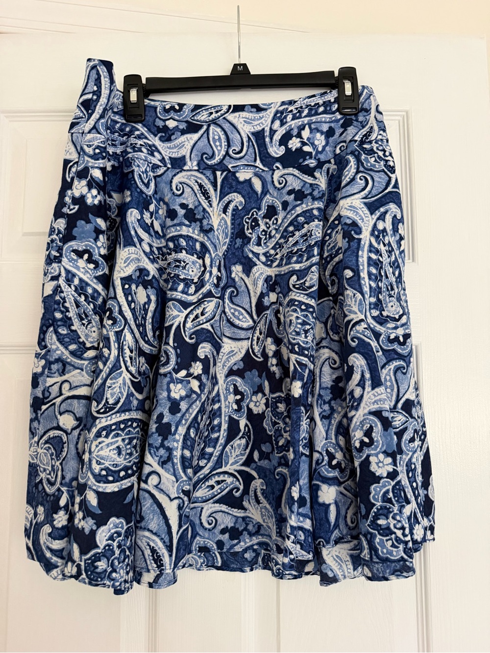 Ralph Lauren Navy & Light Blue Paisley Circle Skirt